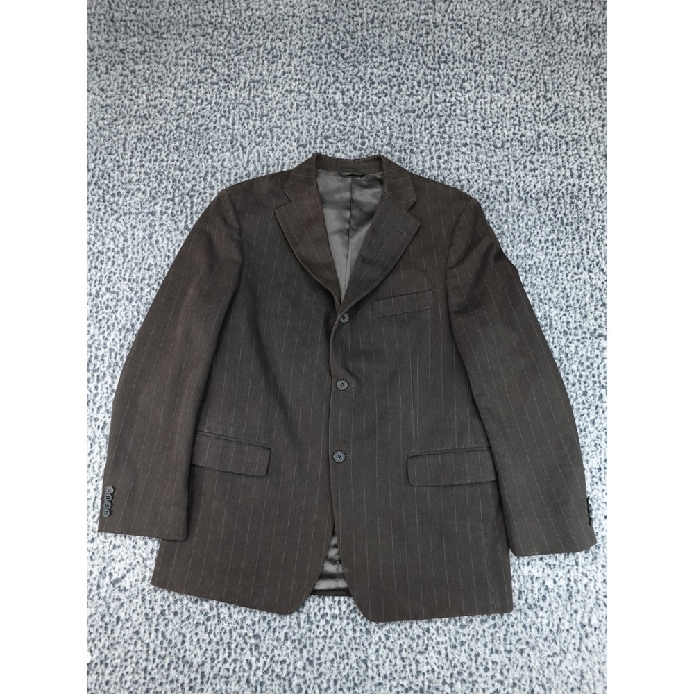 Banana Republic Blazer Mens 42S Brown Pinstripe Cotton 3-Button Sport Coat